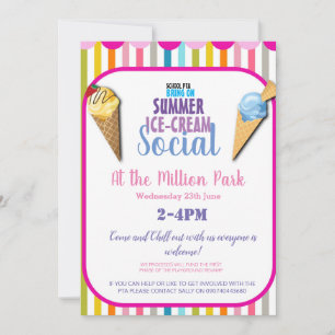 Invitación evento de recaudación de fondos SOCIAL de HELADO d