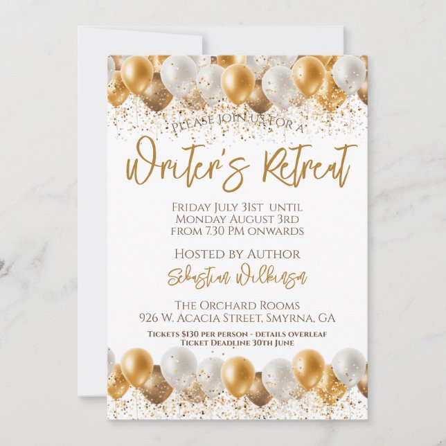 Invitación Evento de retirada del escritor (Anverso)