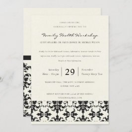 INVITACIÓN EVENTO DE TALLER CLÁSICO FORMAL EN BLANCO Y NEGRO