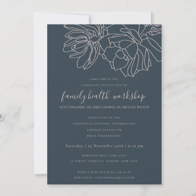 INVITACIÓN EVENTO DE TALLER DE CACTUS SUCCULENTO BLUSH DEL DE (Anverso)