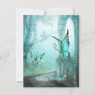 Invitación Evento del Jardín de Mariposas Verde Etéreo