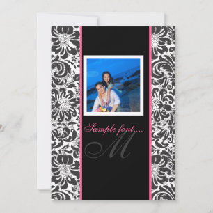 Invitación Evento diy de PixDezines.. damasco monograma fidor