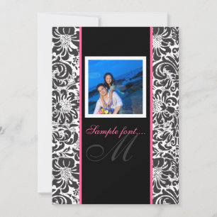 Invitación evento diy de PixDezines.. damasco monogramo fidor