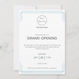 Invitación evento empresarial versátil básico en azul blanco