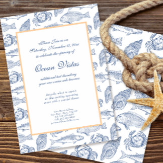 Invitación Evento en la orilla del mar en un resort o restaur