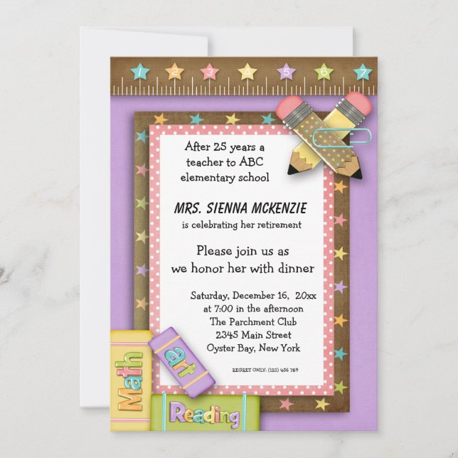 Invitación Evento escolar (Anverso)