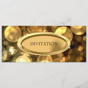 Invitación Evento especial Elegante Burbujas de Oro y Negro 3