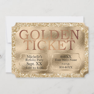 Invitación Evento especial Golden TICKET