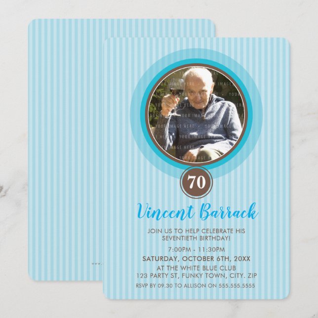 Invitación EVENTO ESPECIAL INVITA a adorable foto spot azul (Anverso / Reverso)