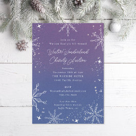 Invitación Evento especial Purple Ombre Snowflake