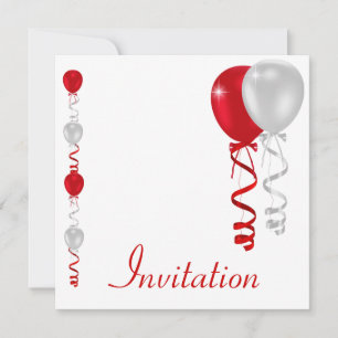 Invitación Evento especial sobre los globos blancos Red Silve