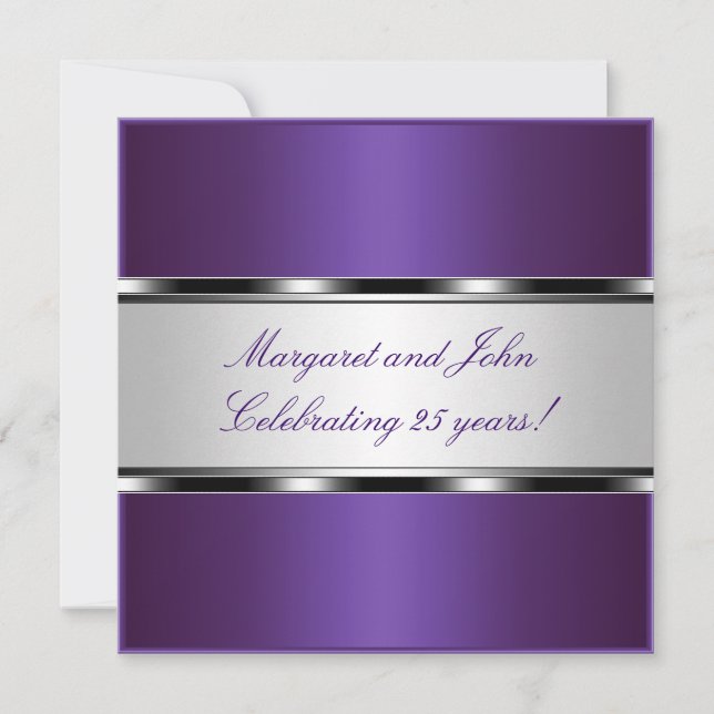 Invitación Evento Fiesta del 25º aniversario de Purple Silver (Anverso)