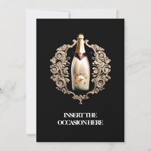 Invitación Evento formal de corbata negra   Vino espumoso