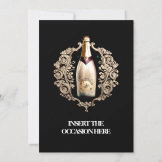 Invitación Evento formal de corbata negra | Vino espumoso