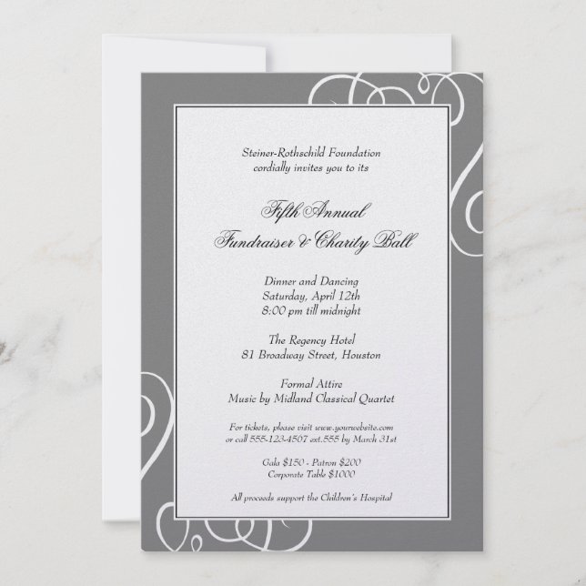 Invitación Evento formal de gala giratoria encantada con marc (Anverso)