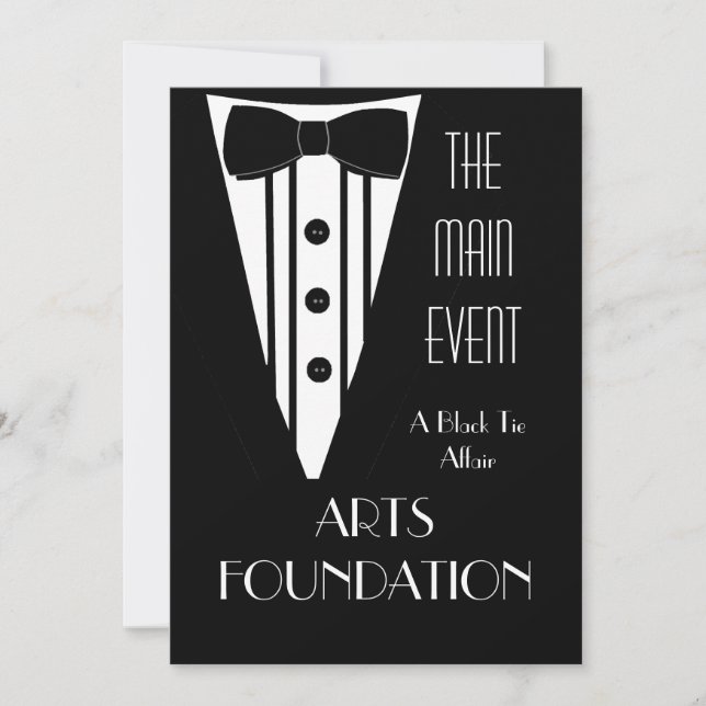 Invitación Evento formal de recaudación de fondos Black Te (Anverso)