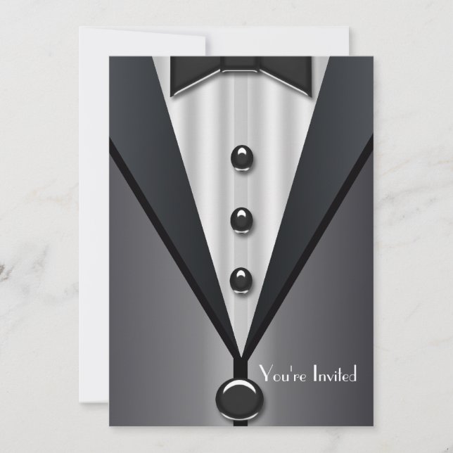 Invitación Evento formal del neumático negro de Tuxedo (Anverso)