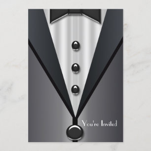 Invitación Evento formal del neumático negro de Tuxedo