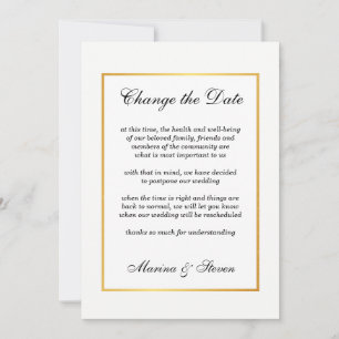 Invitación Evento Gold Glamour Frame Cambiar la fecha