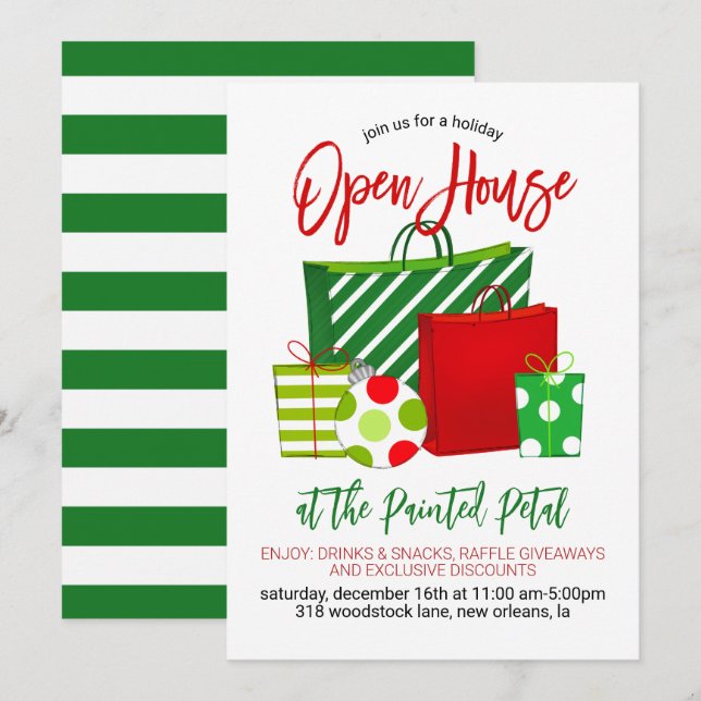 Invitación Evento Holiday Open House (Anverso / Reverso)
