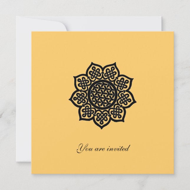 Invitación EVENTO MÁGICO papel metálico dorado (Anverso)