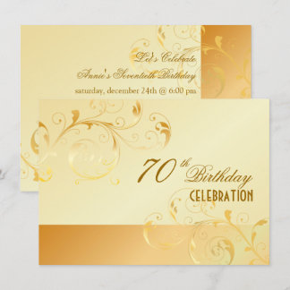 Invitación Evento PixDezines 70 Cumpleaños/Filigree Swirls/DI