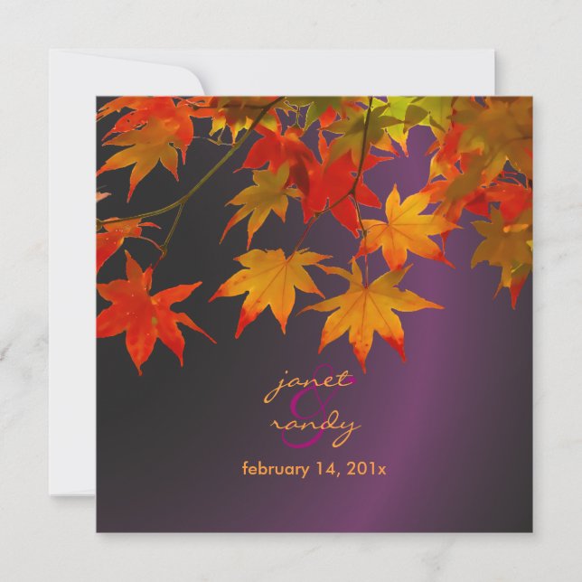 Invitación Evento PixDezines de hojas de arce/otoño (Anverso)