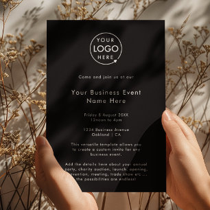 Invitación Evento profesional   Minimalista moderno negro
