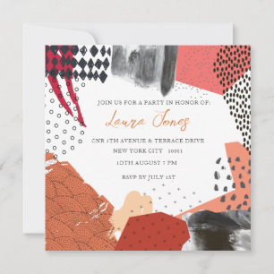 Invitación Evento Promocional de Collage de Arte Abstracto
