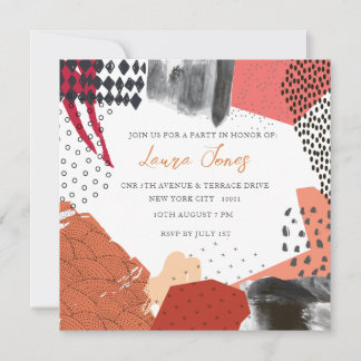 Invitación Evento Promocional de Collage de Arte Abstracto