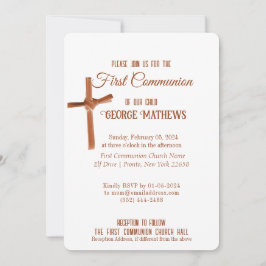 Invitación Evento Religioso Personalizado Cruz de Palma
