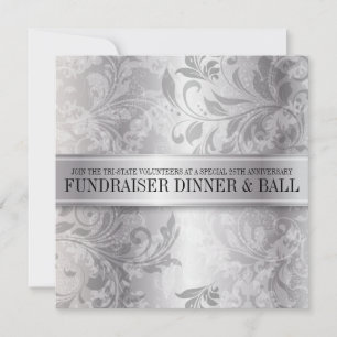 Invitación Evento Remolino de Paisley Plateado
