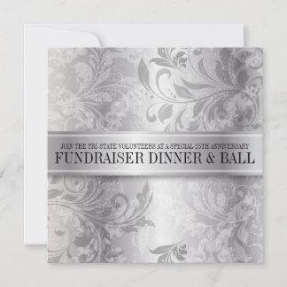 Invitación Evento Remolino de Paisley Plateado