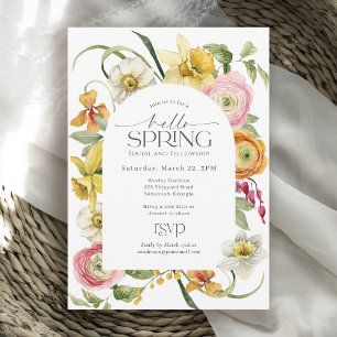 Invitación Evento Social de Primavera Hello Sunny Floral 