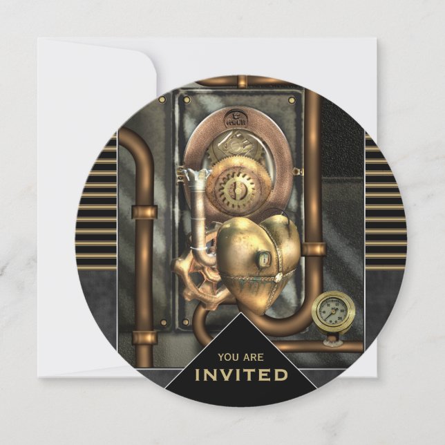 Invitación Evento Steampunk en cualquier ocasión (Anverso)