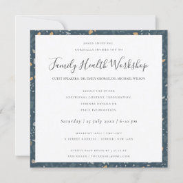 INVITACIÓN EVENTO TALLER EUCALIPTUS ROSADO KRAFT AZUL MARINO