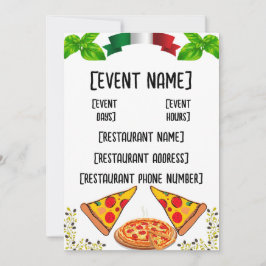 Invitación Eventos de pizzería e inauguración