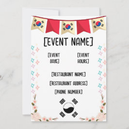 Invitación Eventos e inauguración de restaurantes coreanos