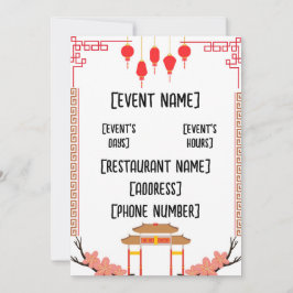 Invitación Eventos en restaurantes chinos