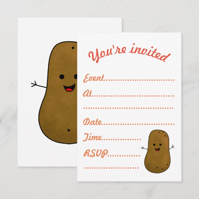 Invitación Eventos Invitan, Cute Feliz Papa (Anverso / Reverso)