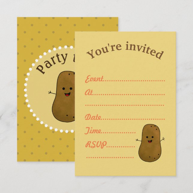 Invitación Eventos Invitan, Cute Feliz Papa (Anverso / Reverso)