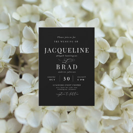 Invitación Ever Yours Black Elegant Wedding