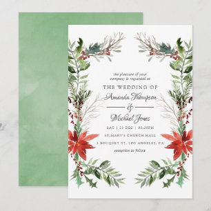 Invitación Evergreen - Boda de Navidades de Wintertide Woodla