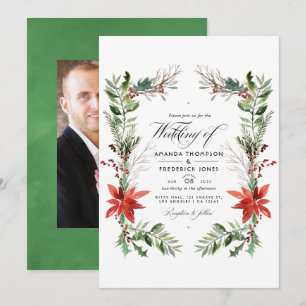 Invitación Evergreen - Bosque invernal de Navidad Boda