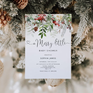Invitación Evergreen Una alegre ducha de bebé
