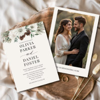 Evergreen Winter Photo Rustic Elegant Wedding
