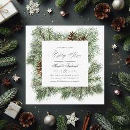 Invitación Evergreen Winter Pines Holiday Wedding Shower