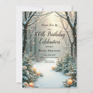 Invitación Evergreenes Nevados Iluminados por Velas