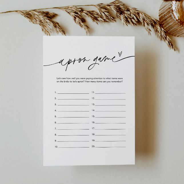 Invitación EVERLEIGH Apron Bridal Shower Game (Subido por el creador)