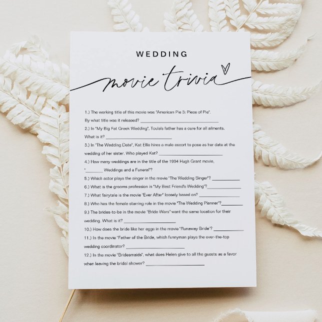 Invitación EVERLEIGH Movie Trivia Bridal Shower Game (Subido por el creador)